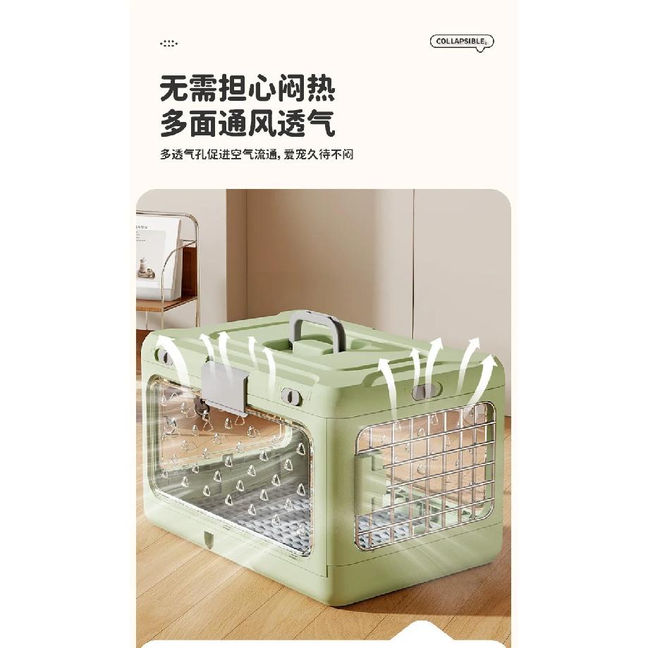 Pet Supplies Portable Pet Air Bag Folding Dog Suitcase Out Car Carrying Large Capacity Cat Checked Transparent Box