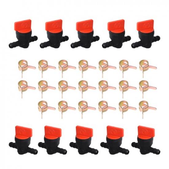 (10) 1/4" In-Line Straight Fuel Gas Shut-off / Cut-off Valves Petcock Motorcycle