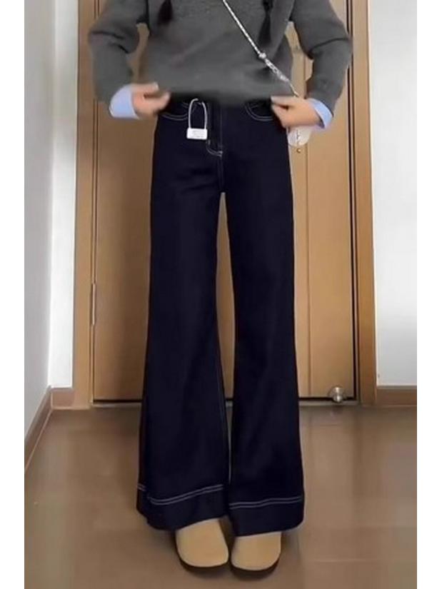 Women's Winter 2025 High-Waisted Plus Size Micro-Flared Wide-Leg Jeans