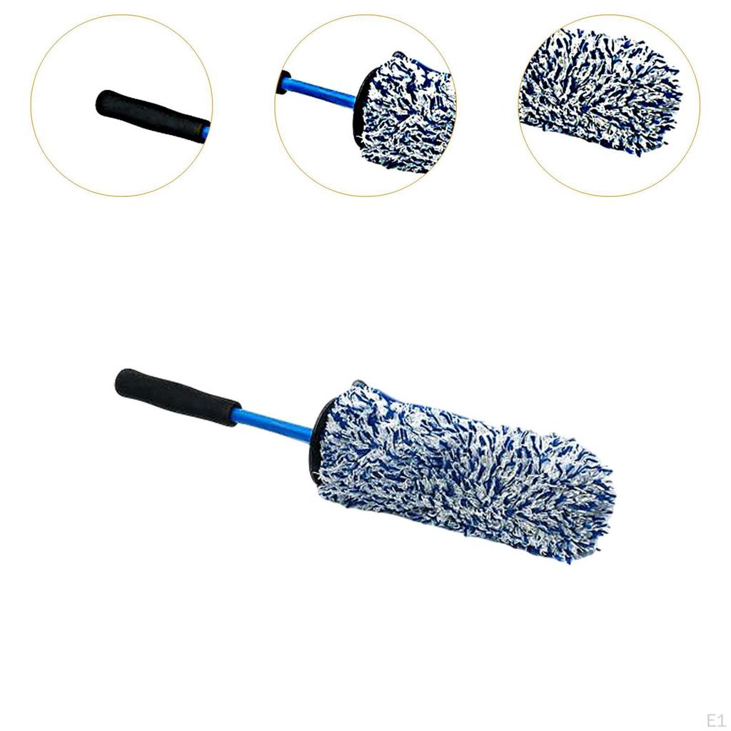 Car Wheel Rim Cleaning Brush Auto Supplies for Bike Truck Tire Blue and White