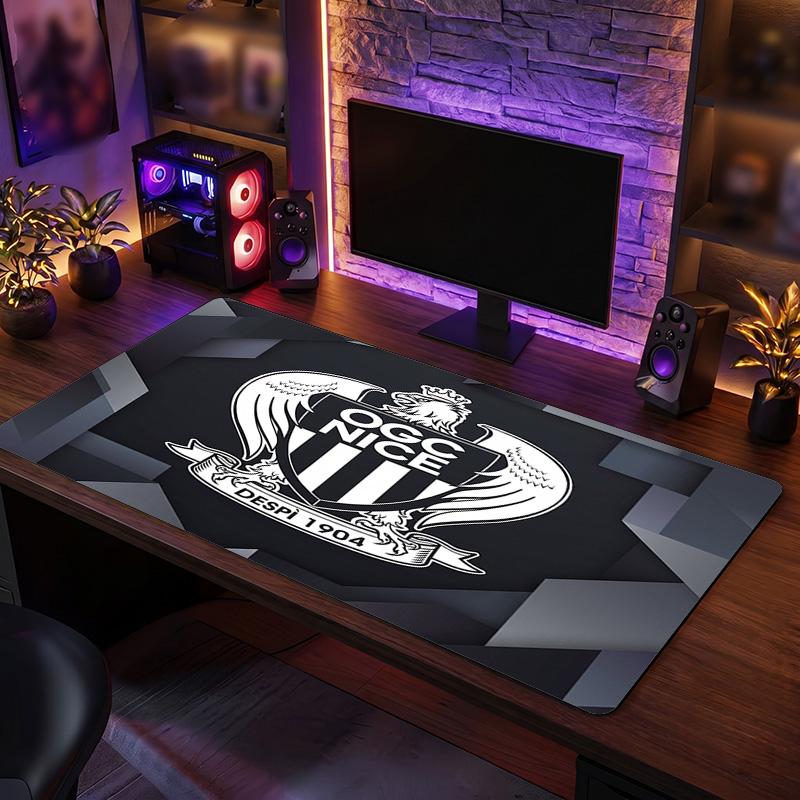 OGC Nice FC Theme Pattern Mouse Pad, Soccer Logo Design XXL Gaming Desk Mat Non-Slip Computer Mouse Pad