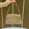 Elegante PU-Handtasche mit verziertem Kristall für Abendessen und Partys
