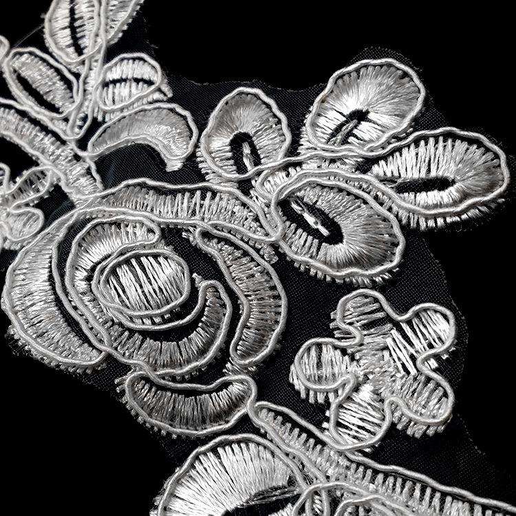 Bone embroidery pair of flowers polyester bone thread pattern exquisite features water-soluble organza DIY lace accessories