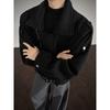 Giacca Casual Corta da Uomo in Lana Grigia Monocolore con Vita Stretta Capospalla Invernale