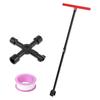 Adjustable Water Meter Wrench Foldable Steel T Handle Water Key 4 Way Multifunctional Key for Tap Repair Plumbing