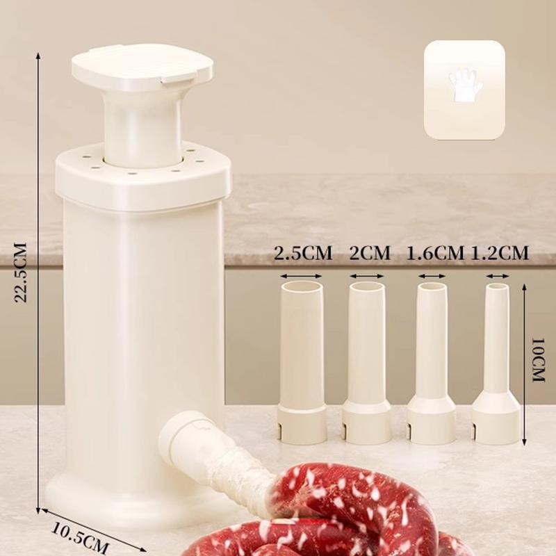 Homemade Sausage Maker With 4pcs Stuffing Pipe Fast Meat Stuffer Filling Machine Large Capacity Heavy Duty Kitchen Tools 4