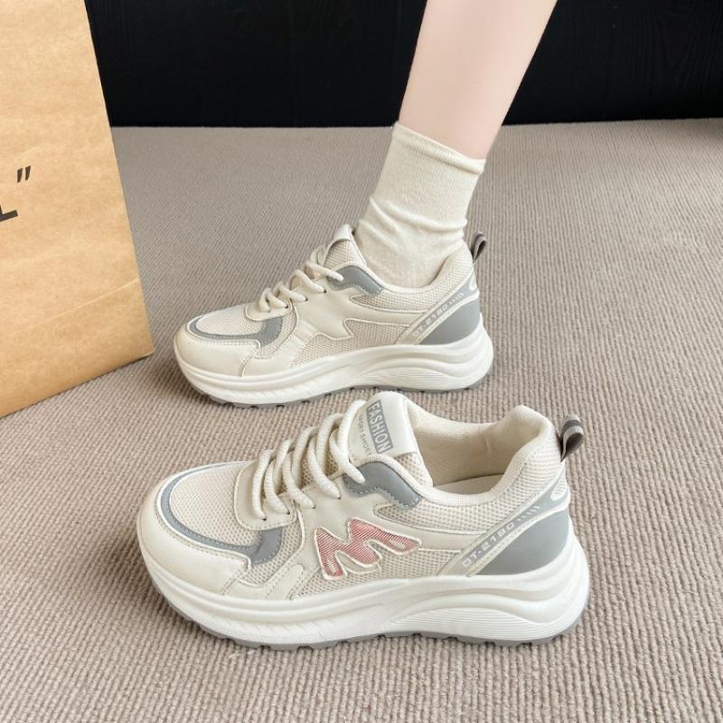 Light color M letter platform dad shoes new color matching versatile running shoes student mesh sneakers