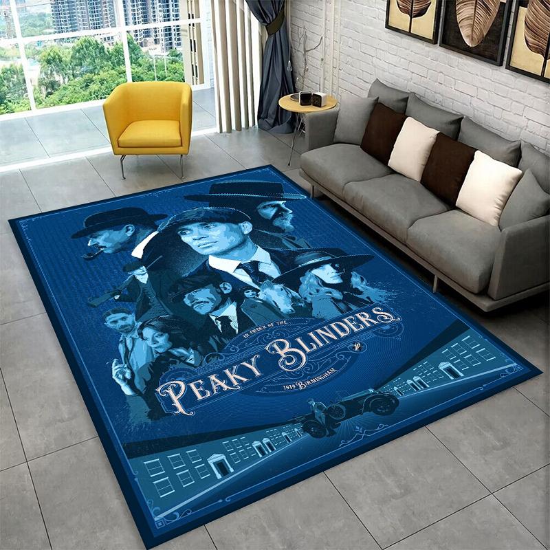 Classic P-Peaky Blinders Tommy Shelby Non-Slip Area Rug for Living Room,Bedroom,Playroom,Soft Carpet Floor Mat Home Decor Rug