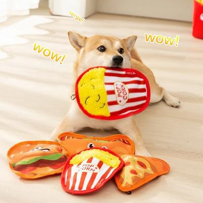 Neues Hundespielzeug, Burger und Pommes, simuliertes Futter, Katzen und Hunde, zum Nagen, beruhigend, zur Linderung von Langeweile, Spielzeug zum Zähneknirschen, bissfeste Haustierprodukte