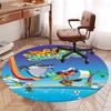 Tappeto Rotondo Stampato Zig & Sharko, Tappeto per Sedia, Tappeto per Area, Zerbini per Ingresso, per Sedia da Ufficio, Soggiorno, Camera da Letto, Cucina.