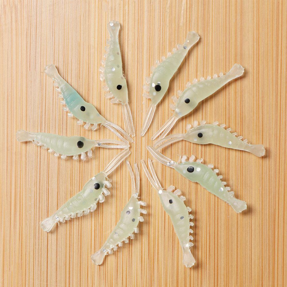Biomimetic Creative Hook Worm Silicone Luminous Shrimp Fishing Lures Shrimp Fake Bait Sea Fishing