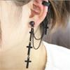1pc Cross Tassel Long Chain Earrings for Women Girls Gothic Punk Rock Style Fashion Jewelry Accessories Party Gift Cool Thing