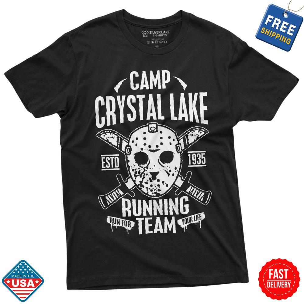

Crystal Lake Running Team T-shirt Horror Jason Mask T-Shirt Horror Tee Inspired Unisex T-Shirt XXXL