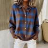 Women's Casual Plaid Long Sleeve Lapel Cardigan Sweater