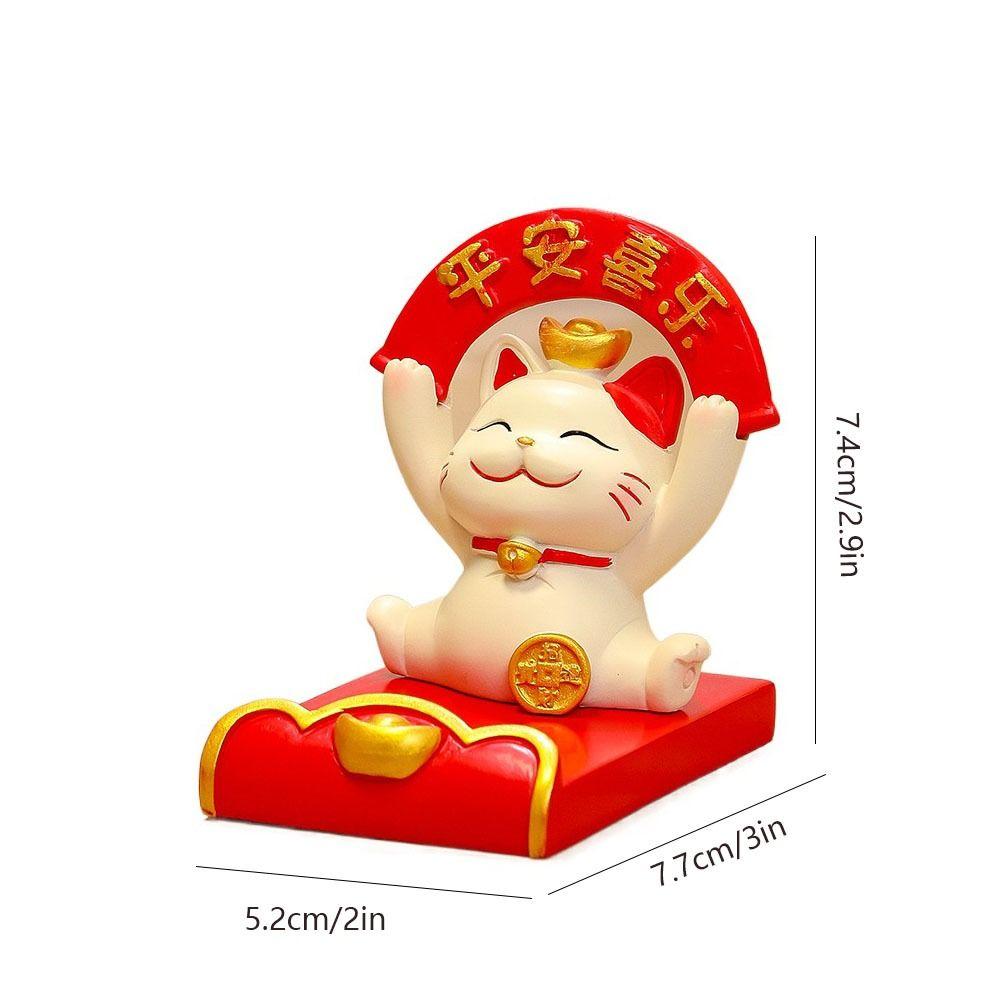 Chinese Style Lucky Cat Phone Holder Cute Cell Phone Bracket  Living Room Decoration