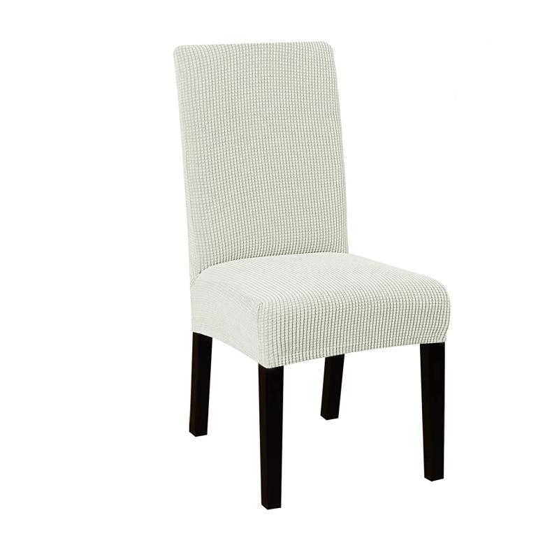 

Жаккардовые водонепроницаемые чехлы на стулья, эластичные чехлы из спандекса, чехлы на стулья для кухни, столовой, кухни, свадебного банкета слоновая кость