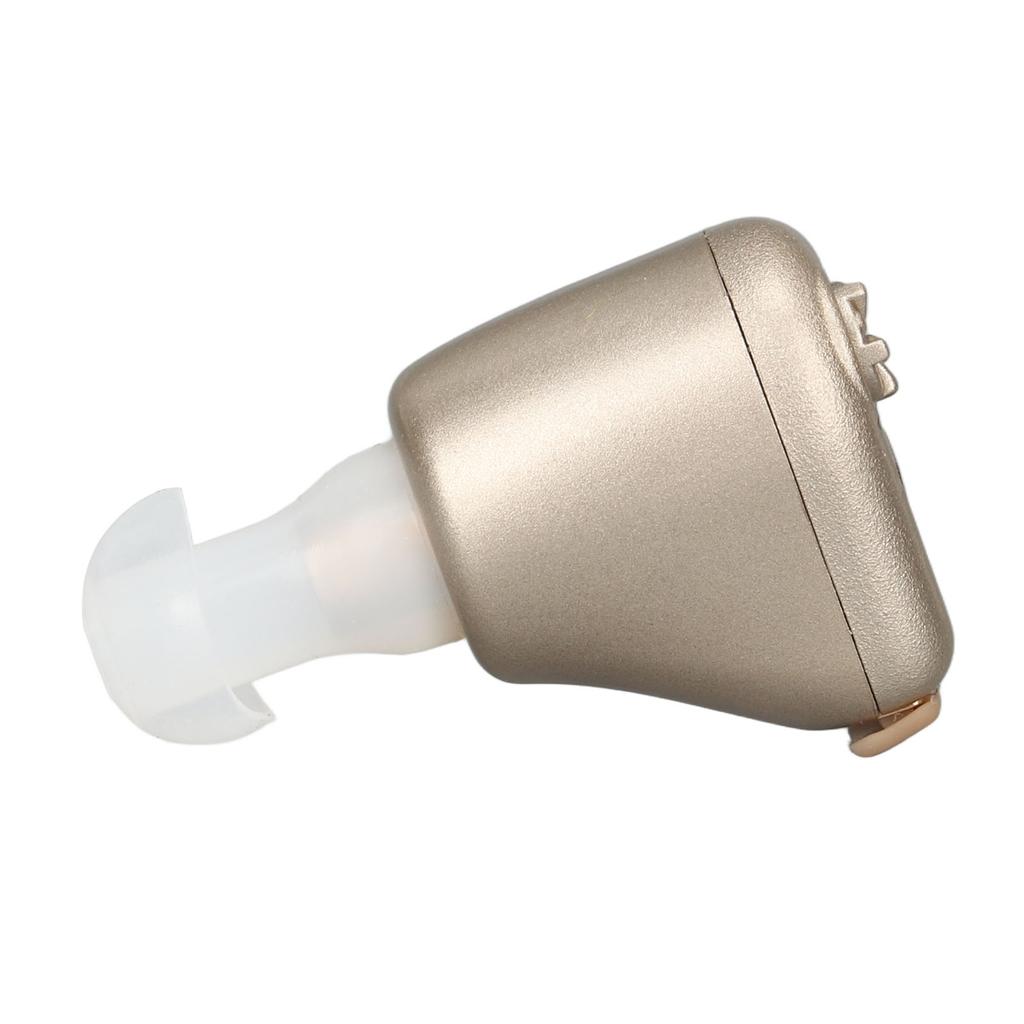 Rechargeable Sound Amplifier Medical Grade Silicone Ergonomic Compact Silver Ear Hearing Device for Daily Life