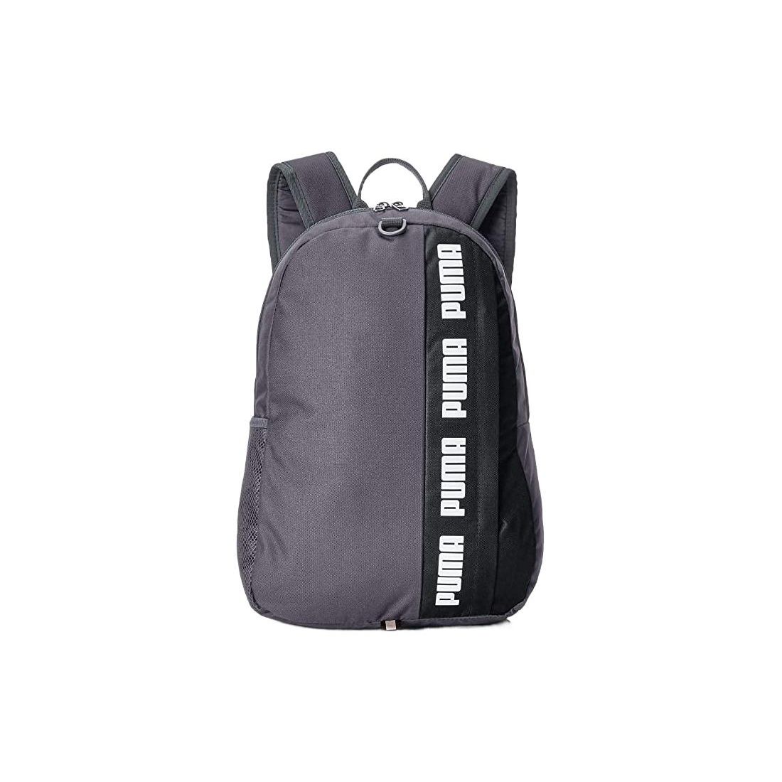 Puma Phase Logo Print Fabric Backpack Unisex Backpack Gray Black 076622-03 Gray Black Multicolor