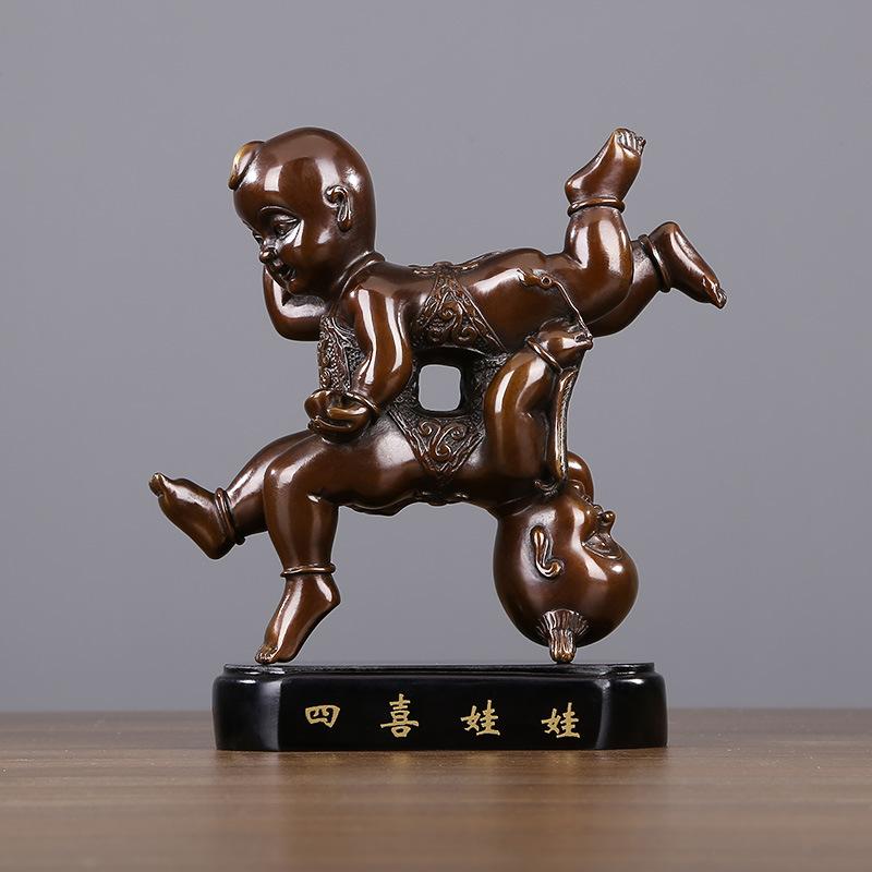 Латунная кукла Сиси Праздничный Благоприятный Домашний Подарок Декор