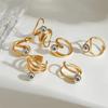 Anello Moderno Minimalista Vuoto Linea Irregolare Misura Flessibile Accessorio in Acciaio Inossidabile Per Occasioni Casual O Formali