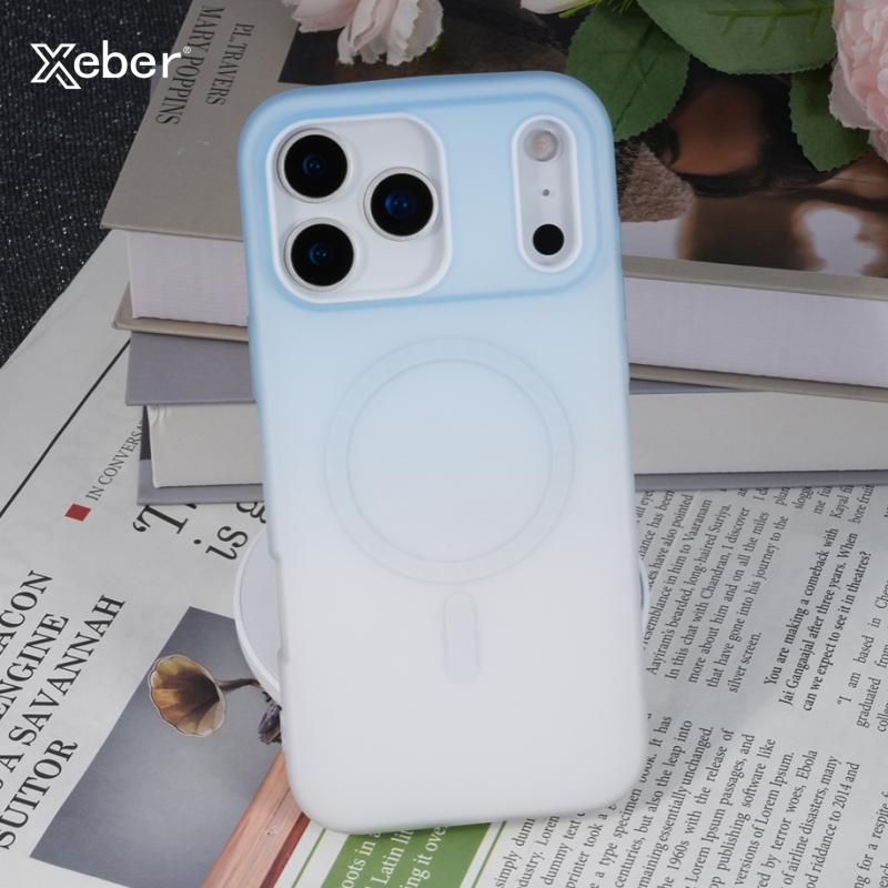 2 in 1 Gradient Jelly Magnetic Case For iPhone 17 Air 16 15 14 13 12 11 Pro Max For Magsafe Wireless Charging Matte Cover