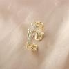 Rhinestone U Shaped Buckle Chains Geometric Korean Style Zircon Finger Rings Women Rings Open Rings
