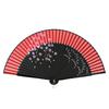 Mengyilian Chinese Style Cherry Blossom Fan Black Cheongsam Han Dynasty Archaic Folding Fan Dance Bamboo Foldable Japanese Style Chinese Folding Fan