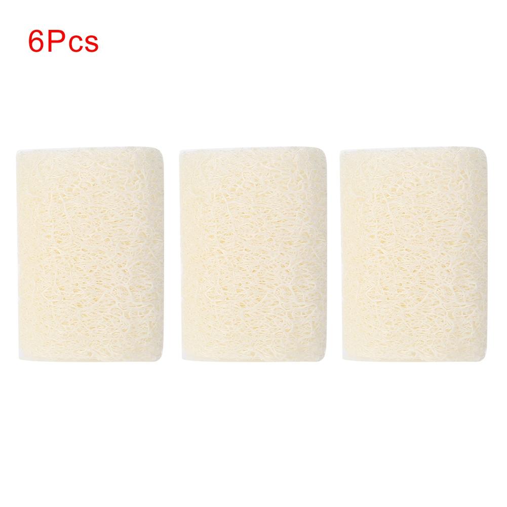 

6 шт. Натуральная люфа для ванны, душа, отшелушивающая губка, кухонный скраб для мытья 3 дюйма