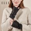 ELLE Women's Warm Lambskin Half-Finger Gloves