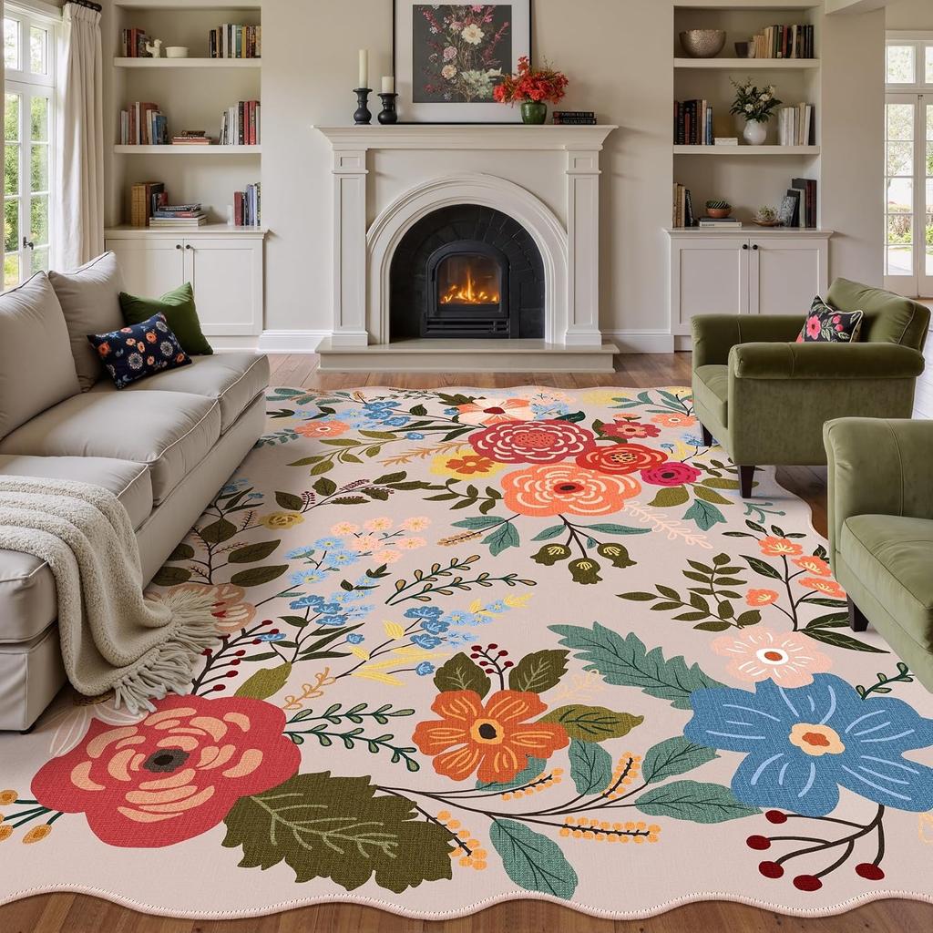 Retro Floral Living Room Carpet Large Area Light Luxury Bedroom Rug Thicken Plush Fashion Advanced Coffee Table Mats Alfombra 