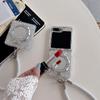 Koreanische Glitzer Süße Handyhülle Für Samsung Galaxy Z Flip 8 7 6 5 Z Flip7 Flip6 Flip5 Hülle Mit Ständer Halter Kette Hüllen Funda