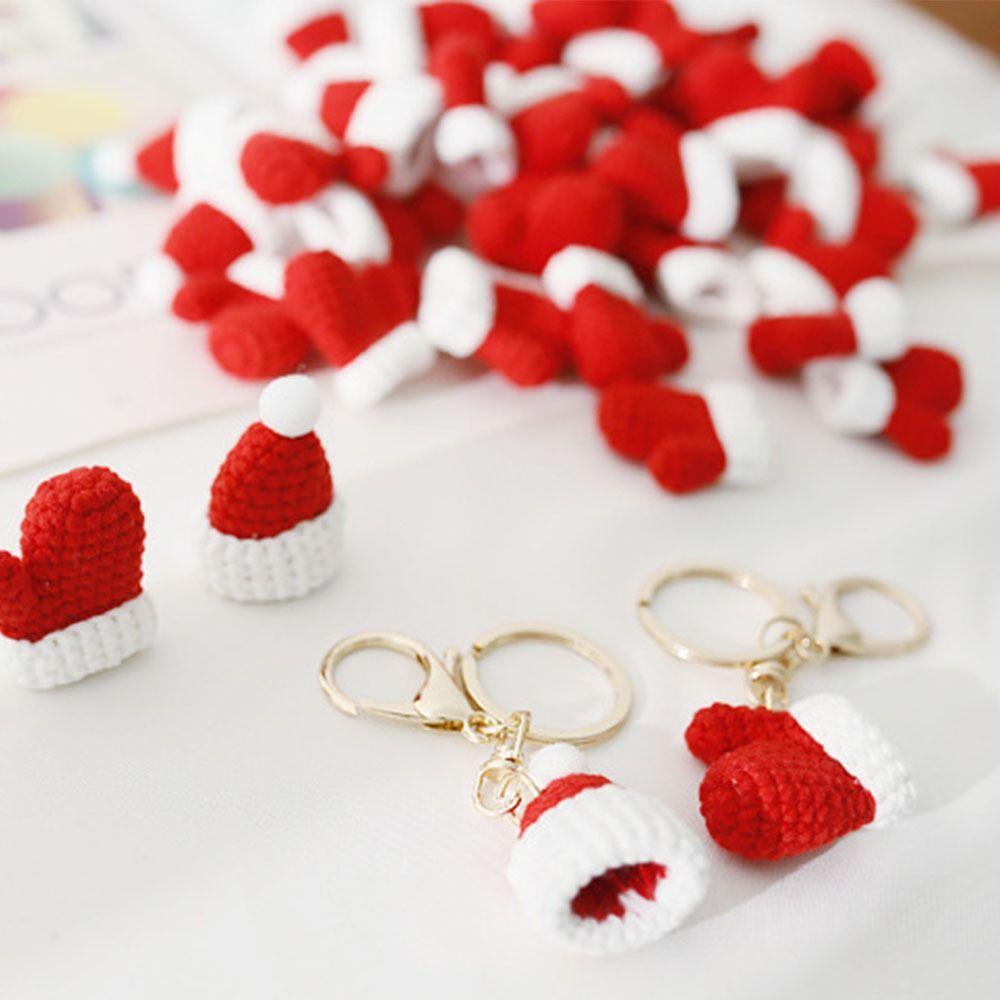 Hat Xmas Christmas Glove Children Gift Christmas Key Chain Women Key Buckle Korean Style Key Ring Handmade Crochet Pendant