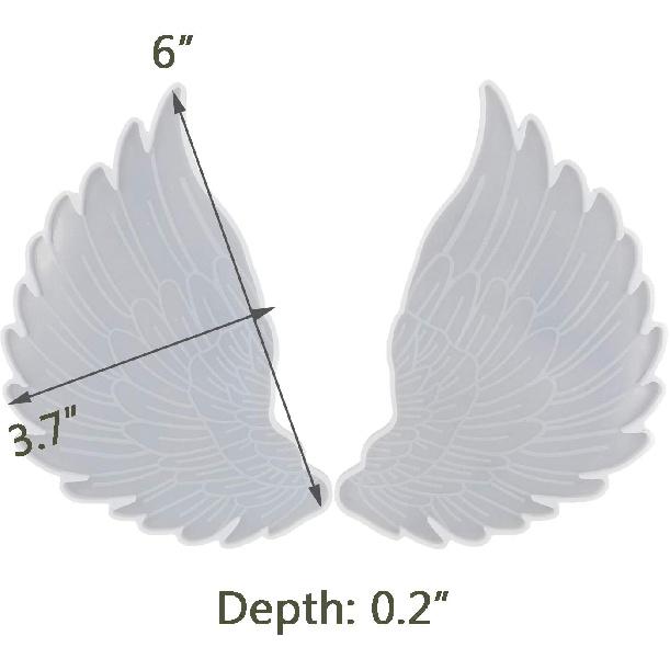 1Pair Angel Wings Molds Left & Right Wings Epoxy Resin Casting Silicone Mold, 1Pair Super Large 6.1 x 3.7"