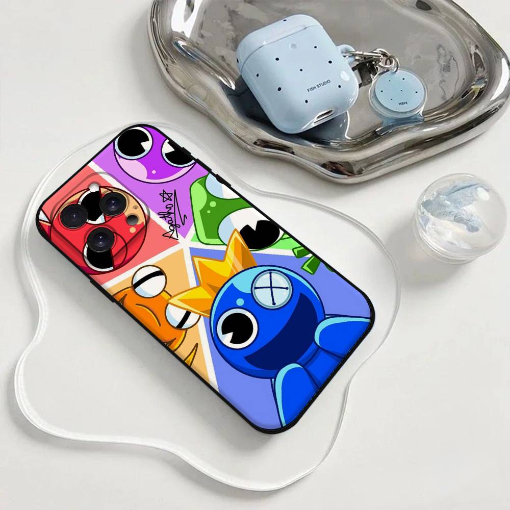 Rainbow Friends Toy Cartoon Game Phone Case For Iphone 17 16 15 11 13 14 Pro Max X Xr Xs Max 12mini Black Shell Cover Case