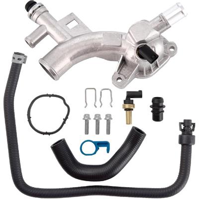 Engine Coolant Housing Water Outlet Aluminum With Hoses - Repalcement For Chevy Cruze, Sonic, Trax And Buick Encore 1.4L - Replaces 25193922,