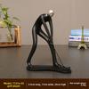 Schwarz Modern Abstrakt Harz Radfahrer Radfahrer Ornamente Statue Athlet Figur Tennis Kunst Büro Zimmer Miniatur Dekoration
