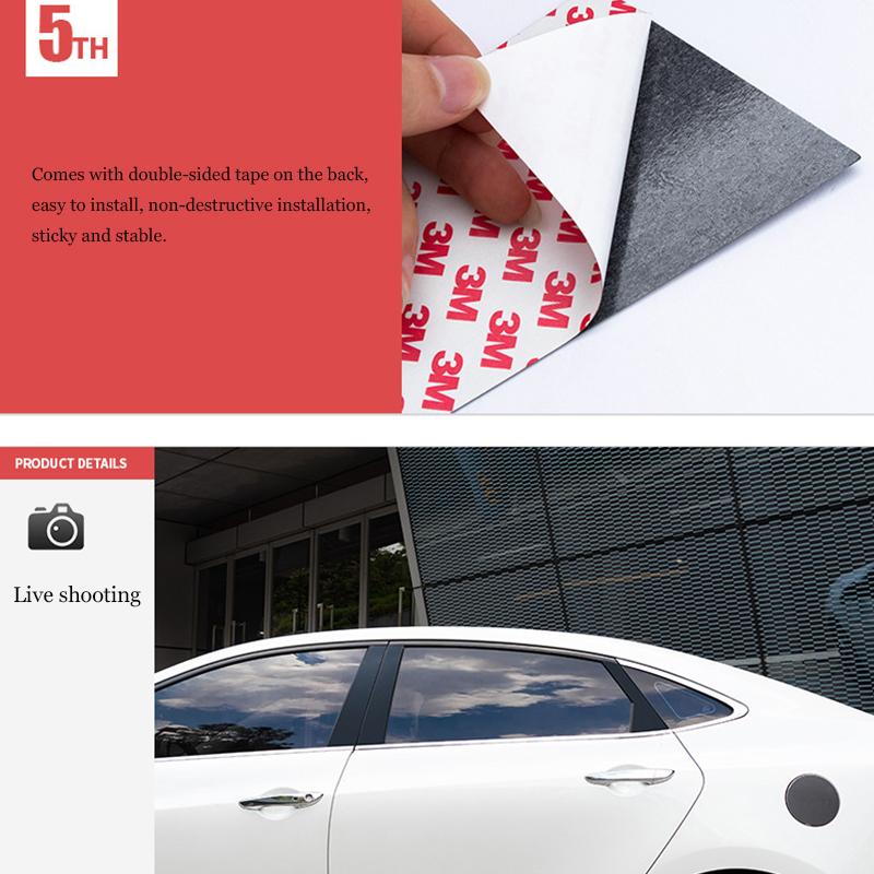 Black PC Car Door Window Middle Column Trim Decoration Strip Protection Stickers For Nissan Qashqai J11