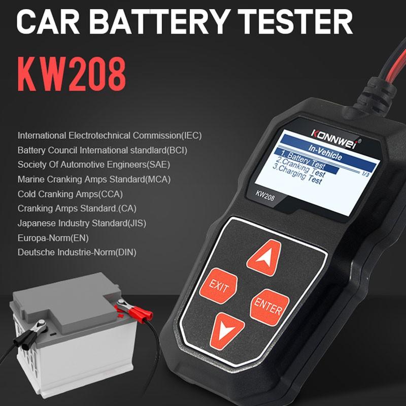 Tester 12V autobaterie Digitální automobilový diagnostický tester baterií Analyzátor Diagnostika vozidla Skener nabíjení Auto Tool