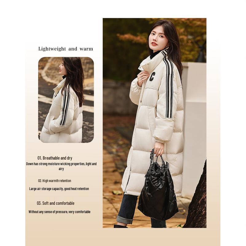 Damen 90% Entendaunen Lange Pufferjacke