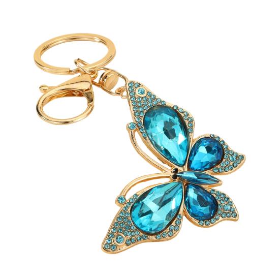 Light Luxury Butterfly Keychain Crystal Pendant Rhinestone Butterfly Keychain Colorful Diamond Butterfly Pendant Sparkling Bag Charm Gift for Women