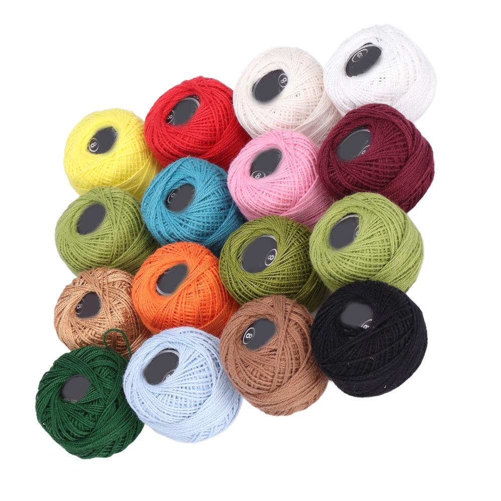 16pcs Natural Crochet Cotton Multi-Colors Jute Twine Rolls Durable Crochet Thread Present Wrapping
