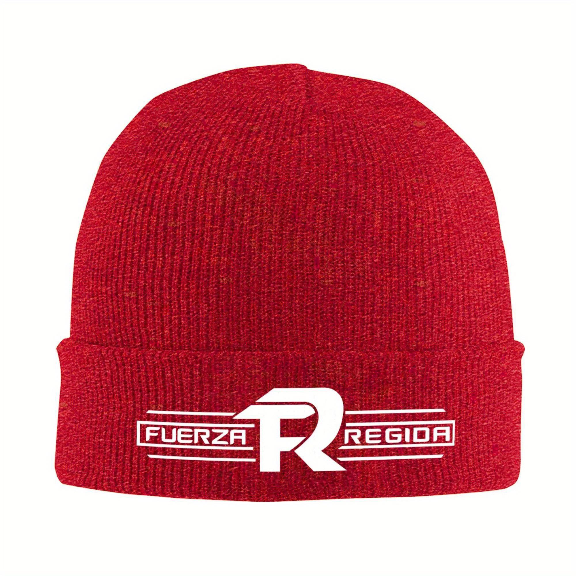 

Fuerza Regida Logo Knitted Caps Women s Unisex s Skullies Beanies Winter Hats Acrylic Crochet Cap