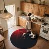 Red and Black Skull,Round Area Rug,Carpet Rug for Living Room Bedroom Sofa Playroom Decor,Non-slip Floor Mat