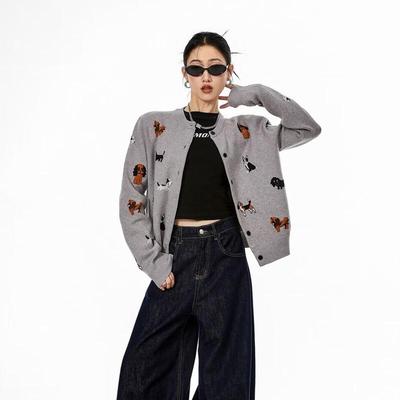 ICH MODE Women's Relaxed Knit Cardigan Sweater