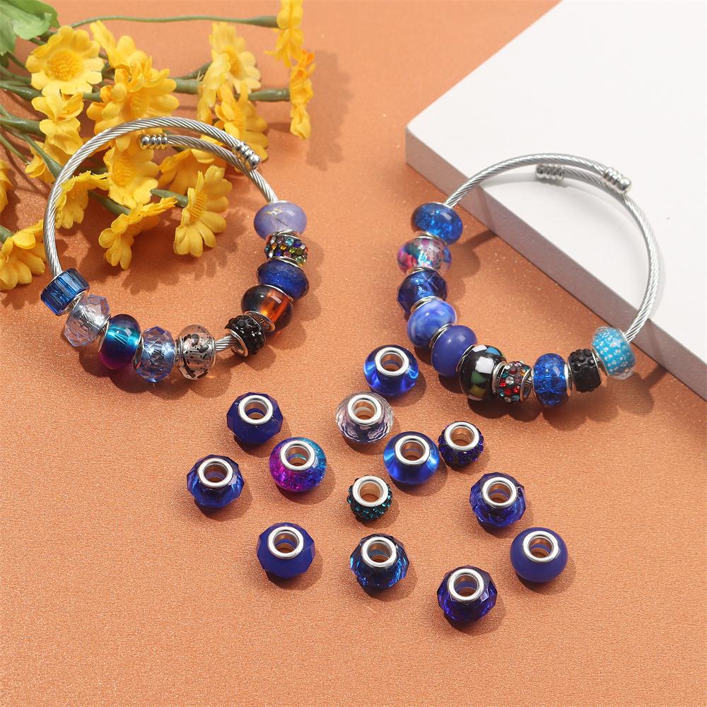 30/50/100 pieces of bracelet jewelry production: loose large hole beads, 15mm European pen beads, interval charm light beads, DIY jewelry production