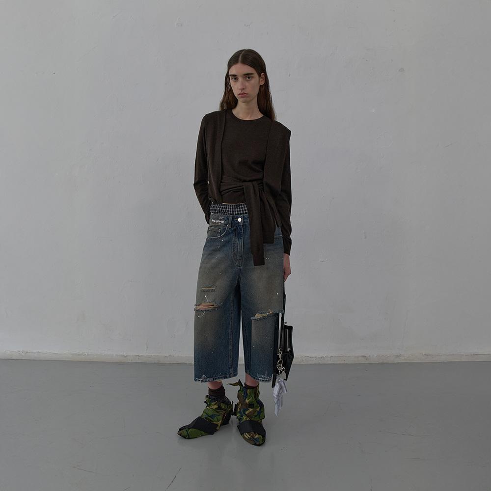 LCDC™ Tied Detail Knit Top (Brown)