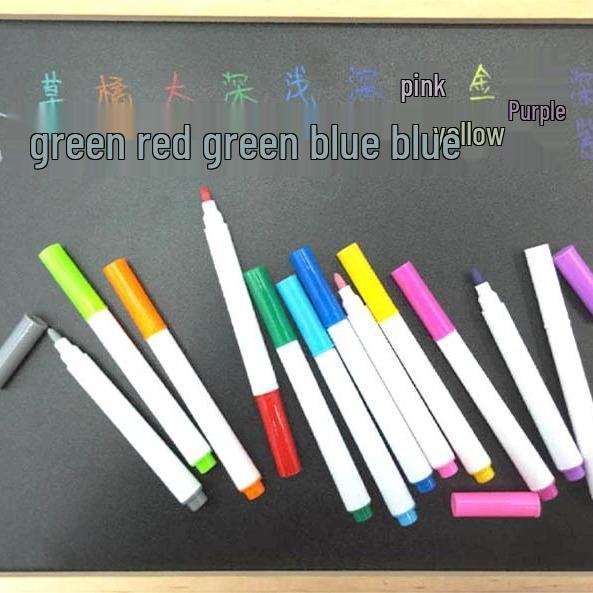 Dingdong Wasserlösliche Abwischbare Flüssigkreide-Stifte - 12 Fluoreszierende Farben für Tafeln
