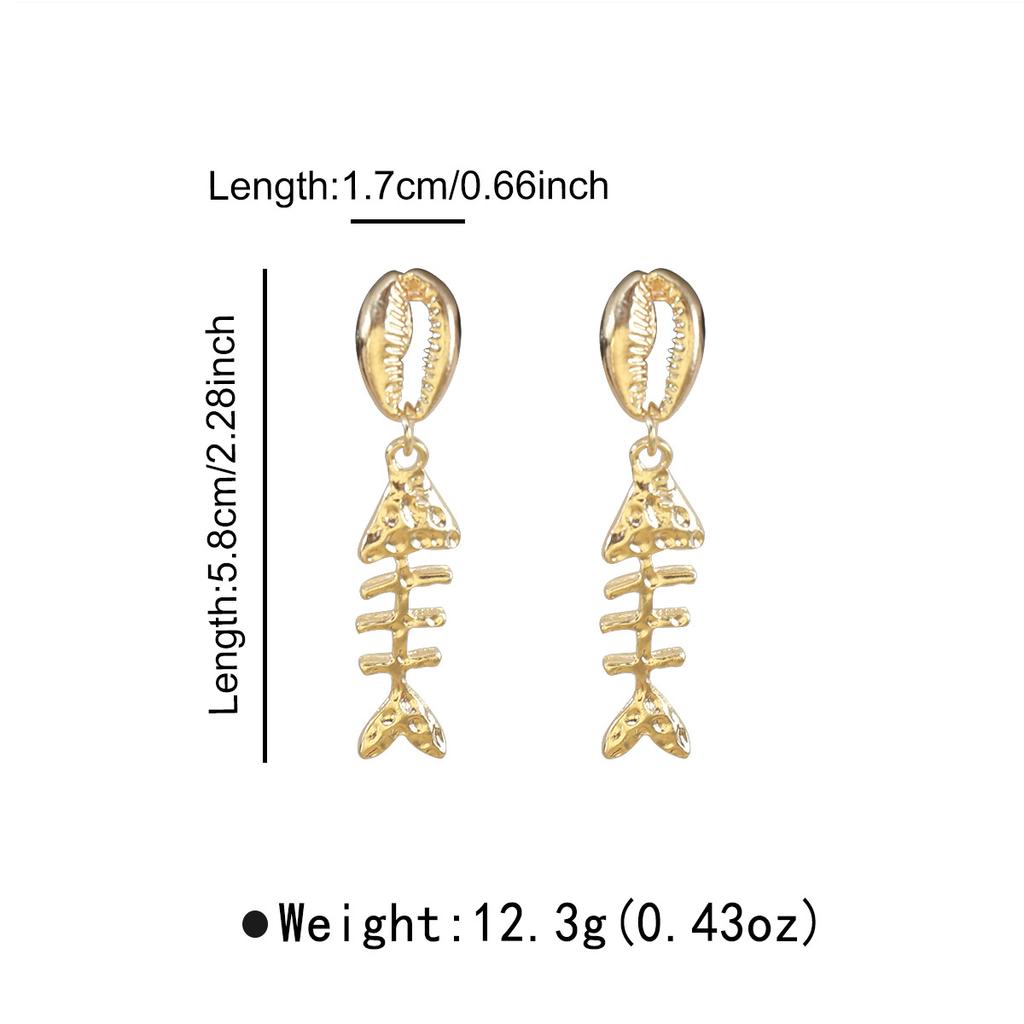 11119 European and American jewelry, new classic retro exaggerated personality fishbone alloy dripping earrings
