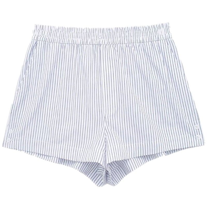 

Fashion Style 2024 Spring New Arrival Women s Mid Waist Easiest for Match Wide Leg Leisure Stripes Shorts 6929407 044 Blue XS