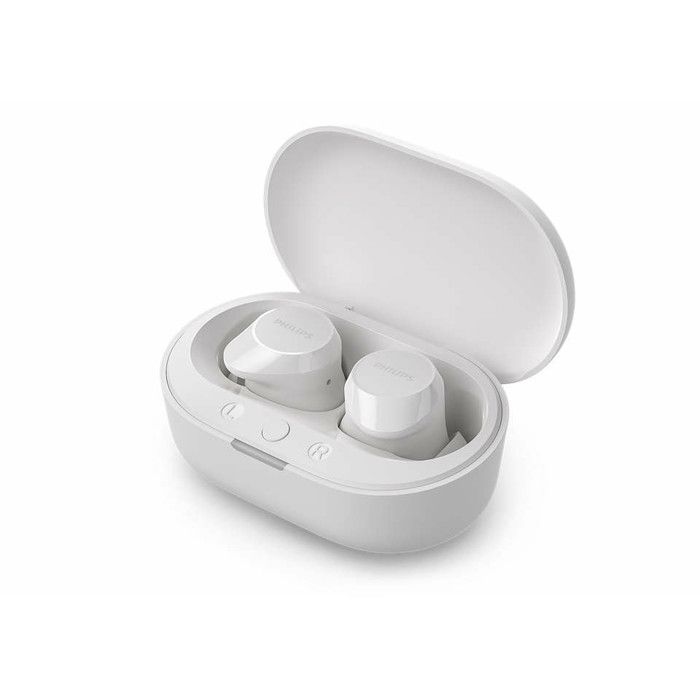 Ecouteurs sans fil - PHILIPS - TAT1209WT - Blanc - Microphone intégré - Batterie longue durée
